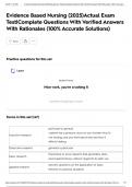 Evidence Based Nursing &lpar;2025&rpar;Actual Exam Test&vert;Complete Questions With Verified Answers With Rationales &lpar;100&percnt; Accurate Solutions&rpar;