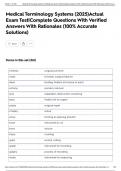 Medical Terminology Systems &lpar;2025&rpar;Actual Exam Test&vert;Complete Questions With Verified Answers With Rationales &lpar;100&percnt; Accurate Solutions&rpar;