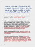 Licensed Educational Psychologist Exam and  Study Guide Exam Latest 2025&sol;2026&vert; Complete  Actual Exam Questions and Correct Detailed  Answers &lpar;Verified Answers&rpar; Already Graded A&plus;