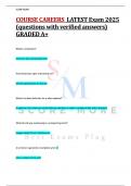 COURSE CAREERS  LATEST Exam 2025  &lpar;questions with verified answers&rpar;  GRADED A&plus;