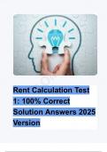 Rent Calculation Test 1&colon; 100&percnt; Correct Solution Answers 2025 Version