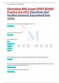 Electrolysis IBEC&plus;Laser STATE BOARD  Practice test 2025 &lpar;Questions And  Verified Answers&rpar; Guaranteed Pass  100&percnt;