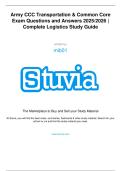 Army CCC Transportation & Common Core Exam Questions and Answers 2025&sol;2026 &vert; Complete Logistics Study Guide