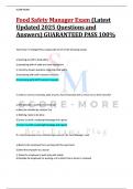 Food Safety Manager Exam &lpar;Latest  Updated 2025 Questions and  Answers&rpar; GUARANTEED PASS 100&percnt;