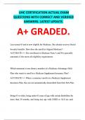 UHC CERTIFICATION ACTUAL EXAM QUESTIONS WITH CORRECT AND VERIFIED ANSWERS&period; LATEST UPDATE&period; A&plus; GRADED&period;