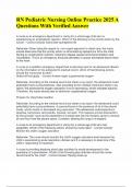 RN Pediatric Nursing Online Practice 2025 A Questions With Verified Answer 