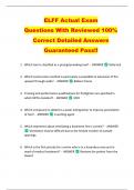 ELFF Actual Exam  Questions With Reviewed 100&percnt;  Correct Detailed Answers  Guaranteed Pass&excl;&excl; 