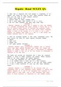 Hepatic- Renal NCLEX Q-s