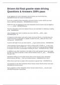 Drivers Ed final granite state driving Questions & Answers 100&percnt; pass