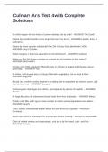 Culinary Arts Test 4 with Complete Solutions