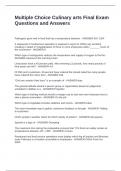 Multiple Choice Culinary arts Final Exam Questions and Answers