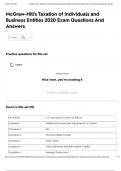 McGraw-Hill's Taxation of Individuals and Business Entities 2020 Exam Questions And Answers