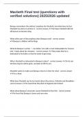 Macbeth Final test &lpar;questions with verified solutions&rpar; 2025&sol;2026 updated
