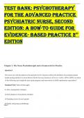 TEST BANK PSYCHOTHERAPY FOR THE ADVANCED PRACTICE PSYCHIATRIC NURSE&colon; A HOW TO GUIDE FOR EVIDENCE -BASED PRACTICE 3RD EDITION KATHLEEN WHEELER>CHAPTER 1- 24< RATED A&period;