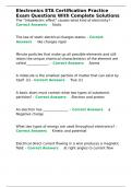 Electronics ETA Certification Practice Exam Questions With Complete Solutions