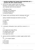 MASTER PLUMBER PAST BOARD EXAM QUESTIONS SET 1 questions with 100&percnt; complete solutions 