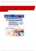 Test Bank For Leadership Roles and Management Functions   in Nursing Theory and Applications updated 11th Edition by Bessie L   Marquis&comma; Carol Huston&vert; &vert;Chapter 1-25&vert;&vert;Complete Guide &lpar;A&plus;&rpar; 100&percnt;Verified&vert;&vert;2025