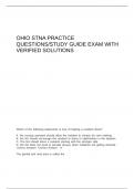 Ohio STNA Practice Questions&sol;Study Guide