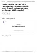 Prophecy general ICU A V3 &lpar; 2025&rpar; Comprehensive questions and verified answers&vert;recently testing actual exam questions&vert;get it 100&percnt; accurate&excl;&excl;