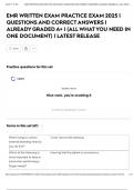 EMR WRITTEN EXAM PRACTICE EXAM 2025 &vert;  QUESTIONS AND CORRECT ANSWERS &vert; ALREADY GRADED A&plus; &vert; &lpar;ALL WHAT YOU NEED IN ONE DOCUMENT&rpar; &vert; LATEST RELEASE