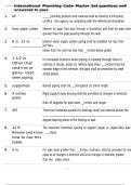 International Plumbing Code Master Set questions well answered to pass