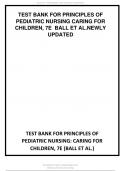 Pediatric Nursing &ndash; NURS 250 &lpar;Principles of Pediatric Nursing&rpar; &ndash; Complete Test Bank &vert; Principles of Pediatric Nursing&colon; Caring for Children&comma; by Jane W&period; Ball et al&period;