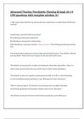 Advanced Practice Psychiatric Nursing Q bank ch&semi;1-6 100&plus;questions with complete solution A&plus;