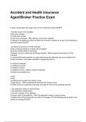 Accident and Health Insurance Agent&sol;Broker Practice Exam NEWEST 2025&sol;2026 ACTUAL EXAM COMPLETE QUESTIONS AND CORRECT DETAILED ANSWERS &lpar;VERIFIED ANSWERS&rpar; &vert;ALREADY GRADED A&plus;&vert;&vert;BRAND NEW&excl;&excl;