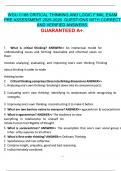 WGU C168 CRITICAL THINKING AND LOGIC FINAL EXAM PRE ASSESSMENT 2025-2026&period; QUESTIONS WITH CORRECT AND VERIFIED ANSWERS&period; GUARANTEED A&plus;&period;