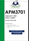 APM3701 Assignment 1 &lpar;QUALITY ANSWERS&rpar; 2025