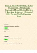 Exam 1&colon; NU664C &sol; NU 664C &lpar;Latest Update 2025 &sol; 2026&rpar; Family Psychiatric Mental Health I Review &vert; Questions & Answers &vert; Grade A &vert; 100&percnt; Correct &lpar;Verified Answers&rpar;- Regis