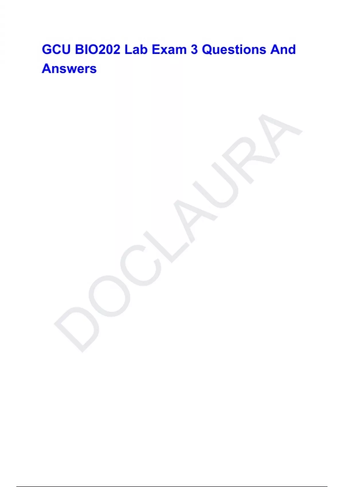 GCU BIO202 Lab Exam 3 Questions And Answers - Gcu Bio 202 - Stuvia US