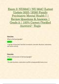 Exam 2&colon; NU664C &sol; NU 664C &lpar;Latest Update 2025 &sol; 2026&rpar; Family Psychiatric Mental Health I &vert; Review Questions & Answers &vert; Grade A &vert; 100&percnt; Correct &lpar;Verified Answers&rpar; - Regis