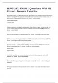 NURS 2602 EXAM 1 Questions  With All Correct  Answers Rated A&plus;&period;