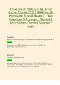 Final Exam&colon; NU664C &sol; NU 664C &lpar;Latest Update 2025 &sol; 2026&rpar; Family Psychiatric Mental Health I &vert; Test Questions & Answers &vert; Grade A &vert; 100&percnt; Correct &lpar;Verified Answers&rpar; - Regis