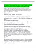 Medical-Surgical Nursing Certification Exam Study Questions and Answers Rated A&plus;