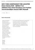 NEW YORK INDEPENDENT FIRE ADJUSTER EXAM SIMULATOR - SERIES 17-64 &lpar;2025&rpar;ACTUAL EXAM Questions And Verified Answers&vert;multiple choices&vert; 100&percnt; Passed&excl;&excl;