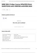 SERE 100&period;2 Civilian Course UPDATED EXAM QUESTIONS AND VERIFIED ANSWERS 2025