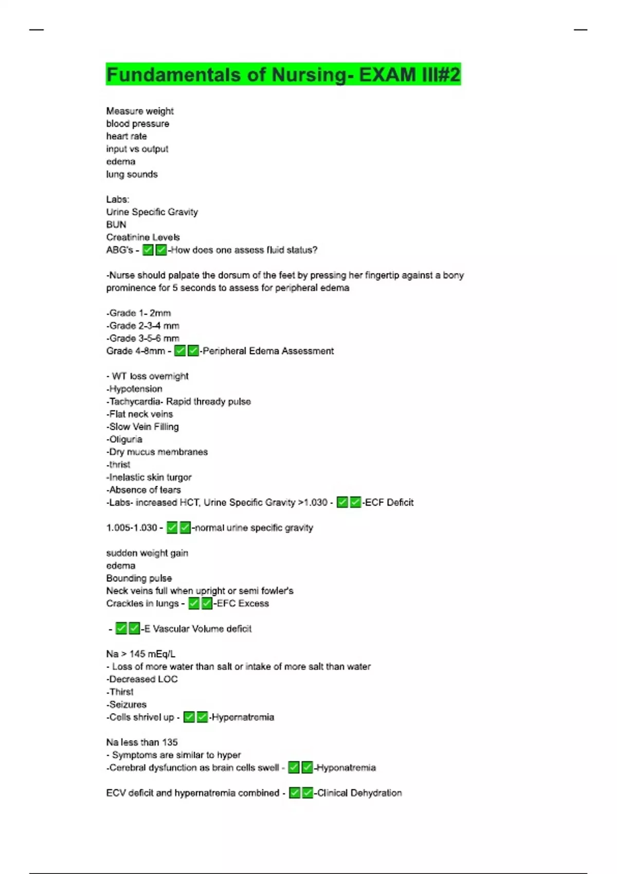 Fundamentals of Nursing- EXAM III-2 questions and answers ...