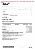 &period; Actual 2024 AQA A-LEVEL ACCOUNTING 7127&sol;1 Paper 1 Merged Question Paper &plus; Mark Scheme