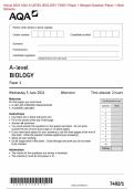 Actual 2024 AQA A-LEVEL BIOLOGY 7402&sol;1 Paper 1 Merged Question Paper &plus; Mark Scheme