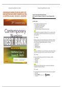 CONTEMPORARY NURSING 8TH EDITION CHERRY TEST BANK QUESTIONS AND CORRECT ANSWERS 100&percnt; PASS AL CHAPTERS AVAILABLE 