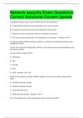 Network security Exam Questions Correct Solutions Current Update