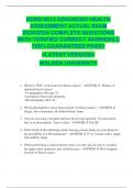 NURS 6512 ADVANCED HEALTH  ASSESSMENT ACTUAL EXAM  2025&sol;2026 COMPLETE QUESTIONS  WITH VERIFIED CORRECT ANSWERS &vert;&vert;  100&percnt; GUARANTEED PASS&excl;&excl;  <LATEST VERSION>  WALDEN UNIVERSITY 