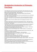 Straighterline Introduction to Philosophy Final Study Exam 2025&sol;2026 Questions With Completed & Verified Solutions&period;