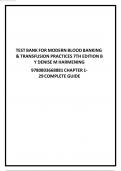 Test Bank for Modern Blood Banking & Transfusion Practices 7th Edition Author&colon; Denise M&period; Harmening&vert; 9780803668881&vert; All Chapters 1-29&vert; LATEST VERSION