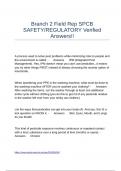 Branch 2 Field Rep SPCB SAFETY-REGULATORY Verified Answers&excl;&excl;
