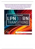 COMPLETE TEST BANK FOR LPN TO RN TRANSITIONS 6TH EDITION BY LORA CLAYWELL PHD MSN RN CNE (AUTHOR)−VERIFIED COMPLETE TEST BANK GUIDE| ALL CHAPTERS INCLUDED|| ANSWERS WITH RATIONALES||LATEST VERSION|| A+