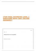 CTQP FINAL ESTIMATES LEVEL 2 QUESTIONS WITH 100&percnt; SOLVED ANSWERS&excl;&excl;