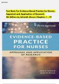 est Bank For Evidence-Based Practice for Nurses&colon; Appraisal and Application of Research 5th Edition by Schmidt &comma;Brown&period;&vert;&vert; All  Chapters 1 - 19